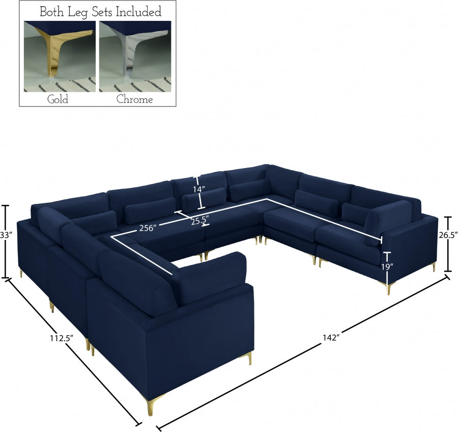 Sectionnel modulaire en velours Julia
