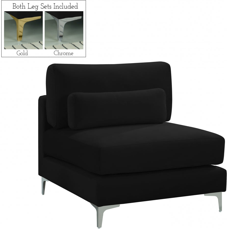Chaise modulaire sans accoudoirs en velours Julia
