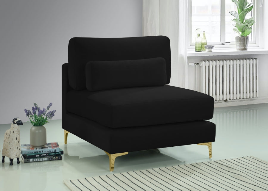 Chaise modulaire sans accoudoirs en velours Julia