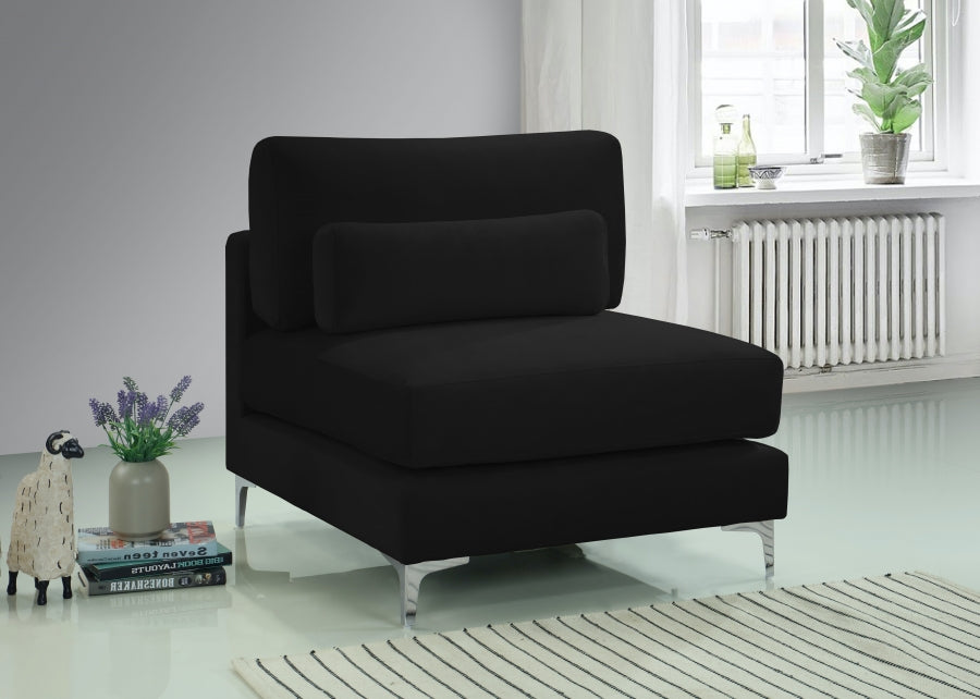 Chaise modulaire sans accoudoirs en velours Julia