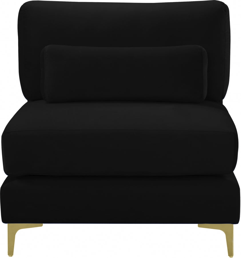 Chaise modulaire sans accoudoirs en velours Julia