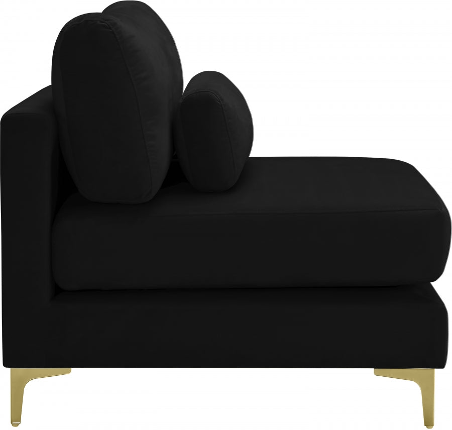 Chaise modulaire sans accoudoirs en velours Julia