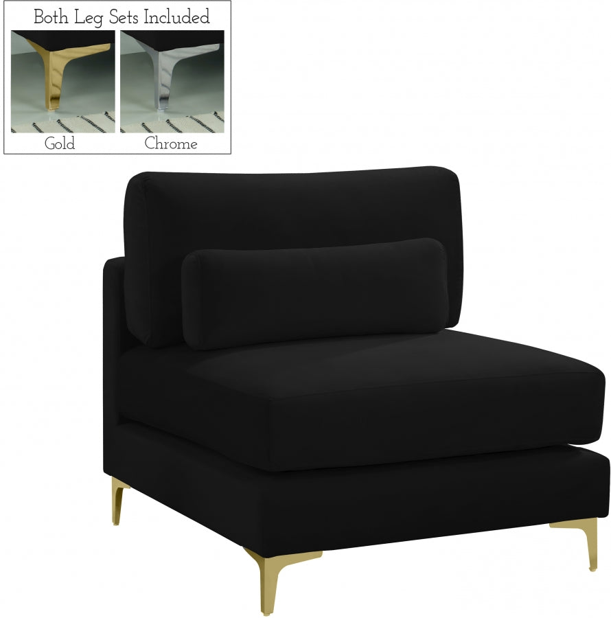 Chaise modulaire sans accoudoirs en velours Julia