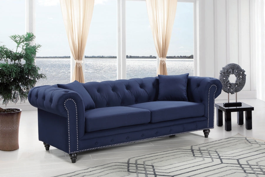 Canapé Chesterfield en lin