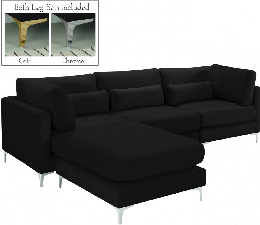 Sectionnel réversible modulaire en velours Julia