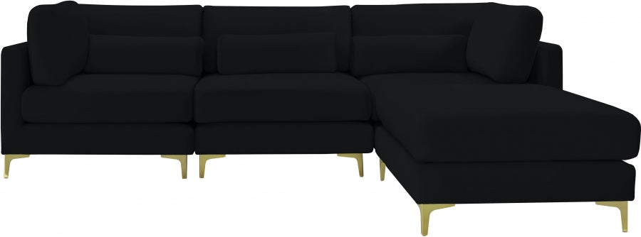 Sectionnel réversible modulaire en velours Julia