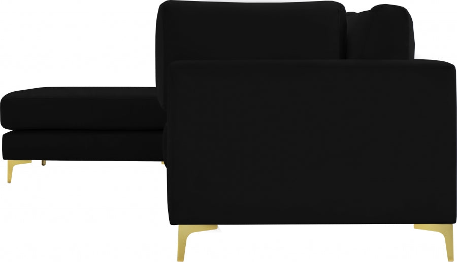 Sectionnel réversible modulaire en velours Julia
