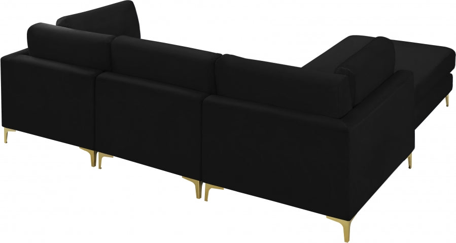 Sectionnel réversible modulaire en velours Julia