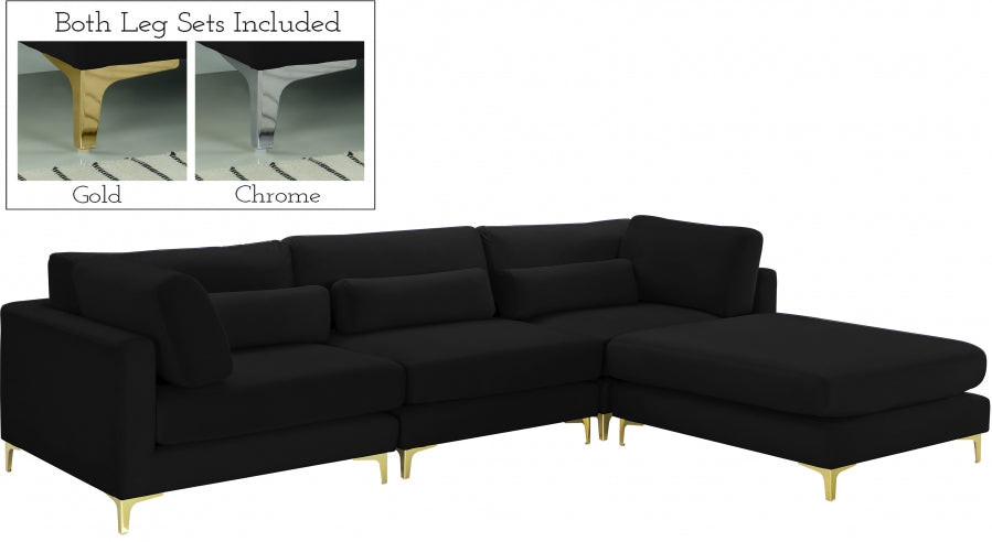 Sectionnel réversible modulaire en velours Julia
