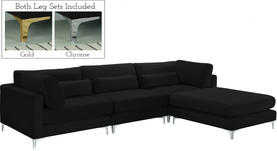 Sectionnel réversible modulaire en velours Julia