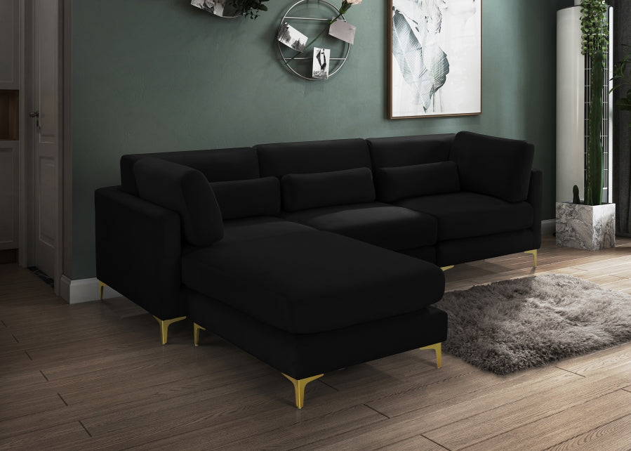 Sectionnel réversible modulaire en velours Julia