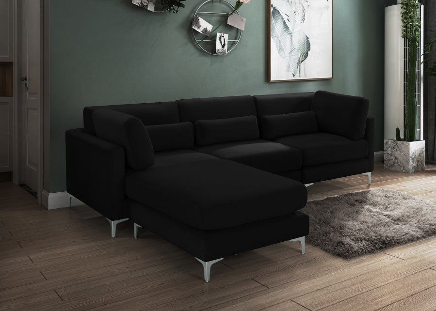 Sectionnel réversible modulaire en velours Julia