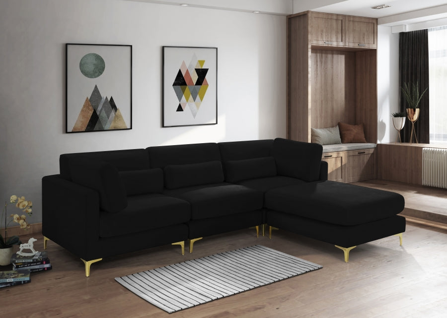 Sectionnel réversible modulaire en velours Julia
