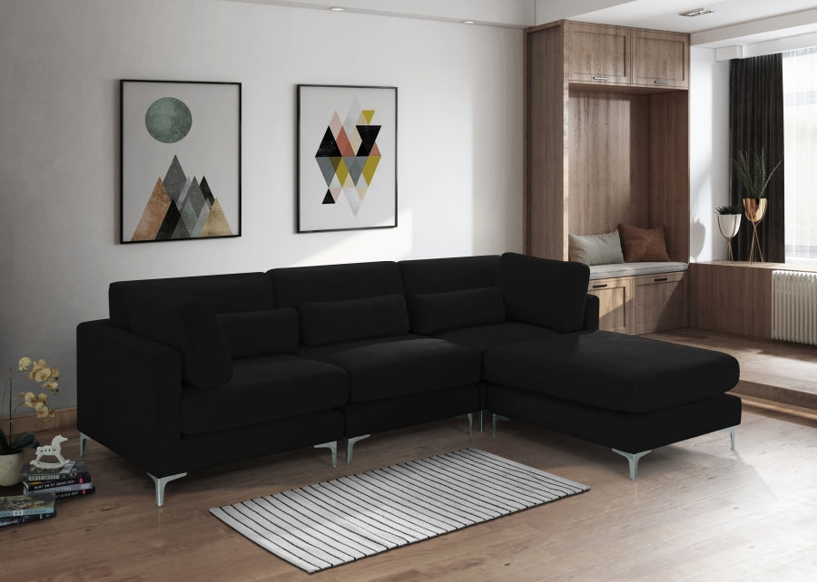 Sectionnel réversible modulaire en velours Julia