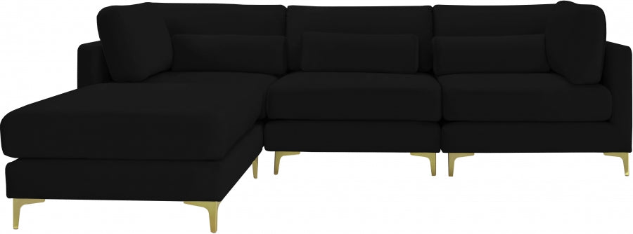 Sectionnel réversible modulaire en velours Julia