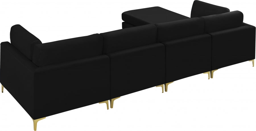 Sectionnel réversible modulaire en velours Julia