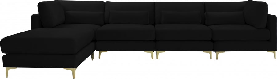 Sectionnel réversible modulaire en velours Julia