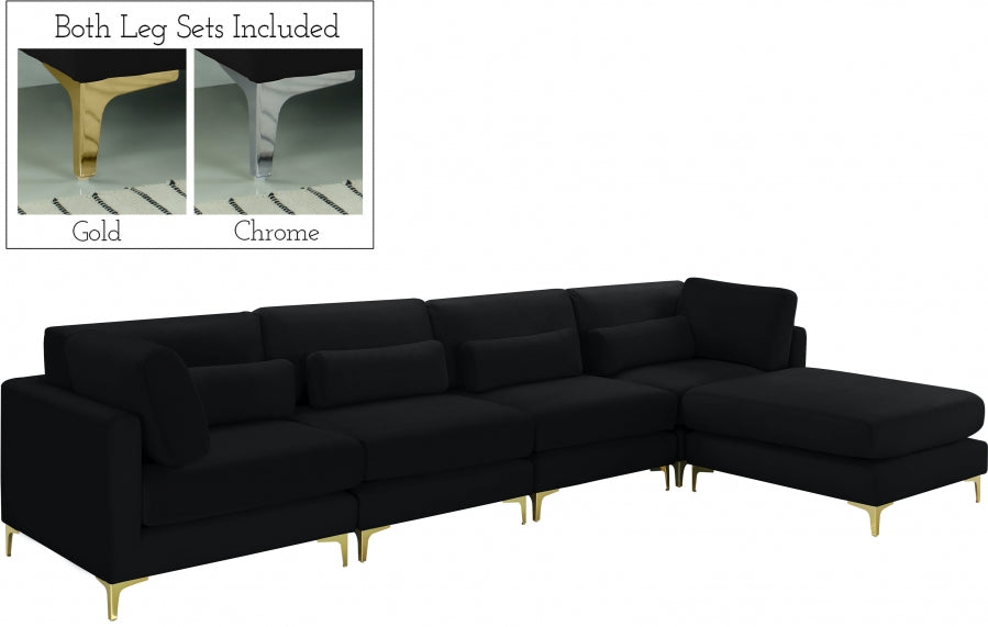 Sectionnel réversible modulaire en velours Julia