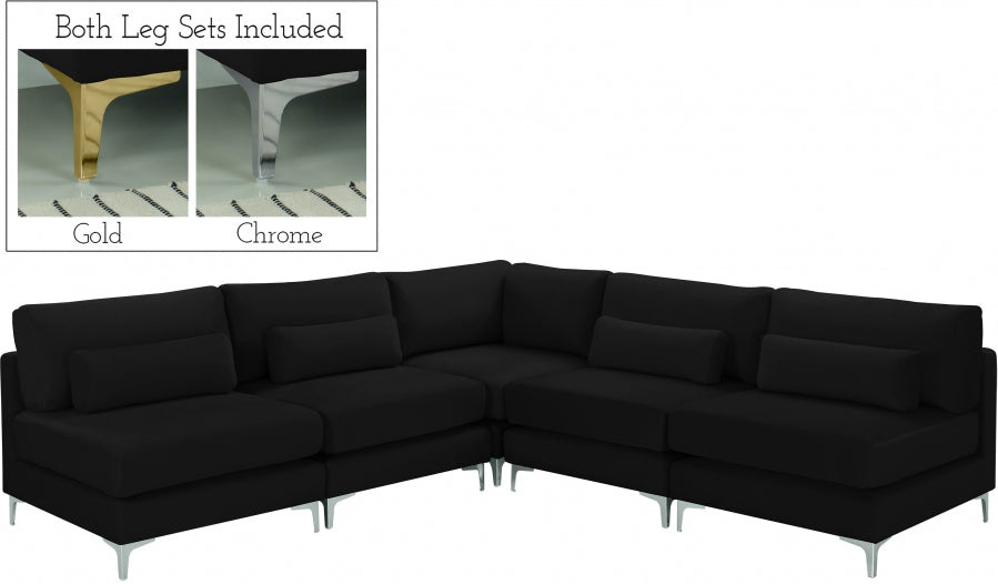 Sectionnel modulaire en velours Julia