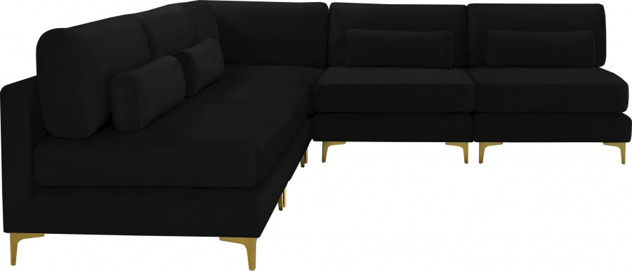 Sectionnel modulaire en velours Julia
