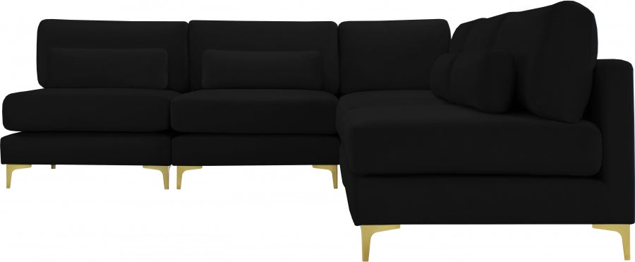 Sectionnel modulaire en velours Julia