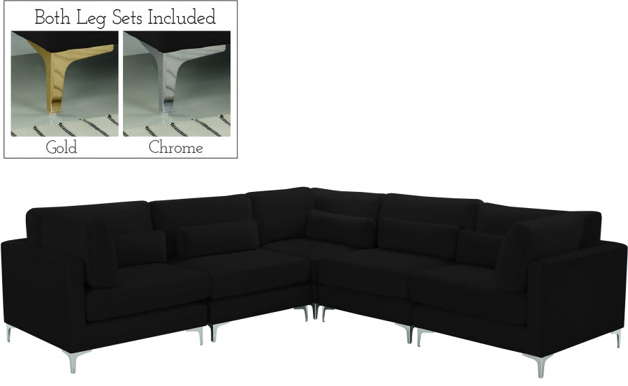 Sectionnel modulaire en velours Julia
