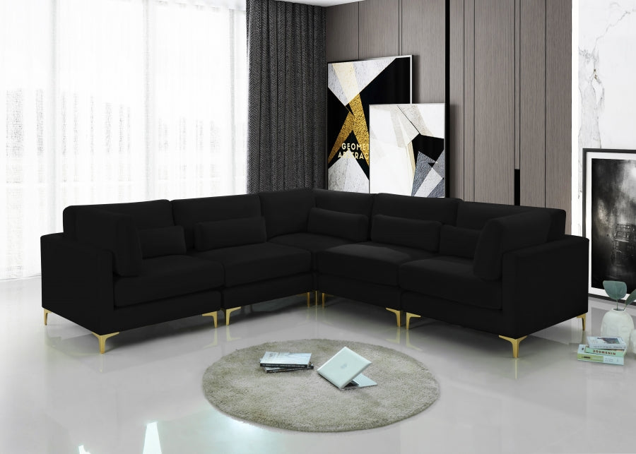 Sectionnel modulaire en velours Julia