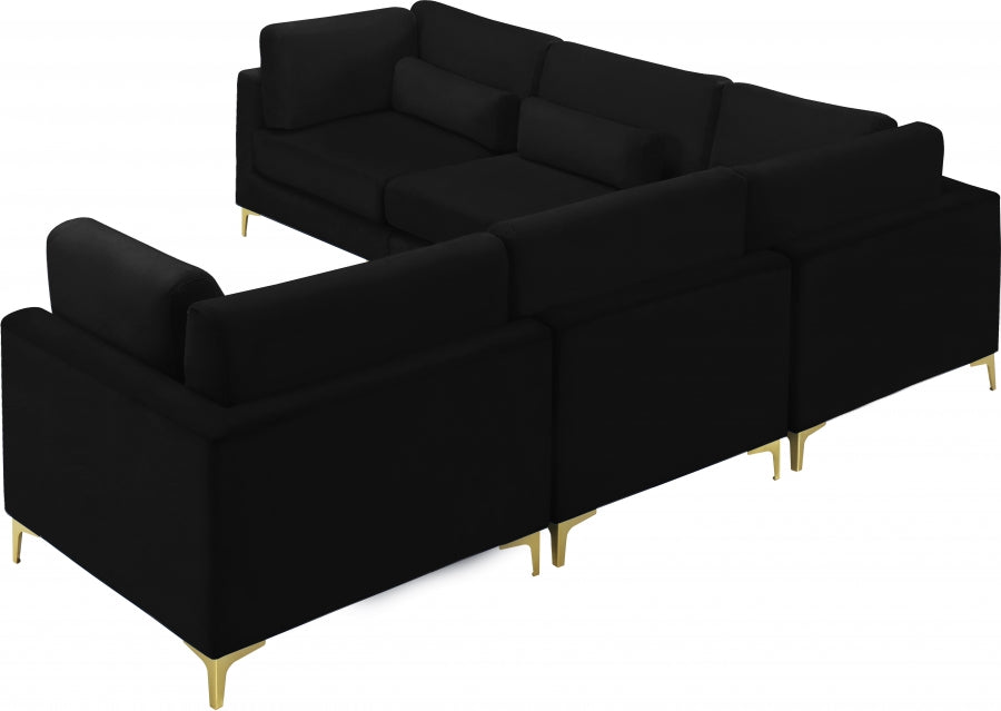 Sectionnel modulaire en velours Julia