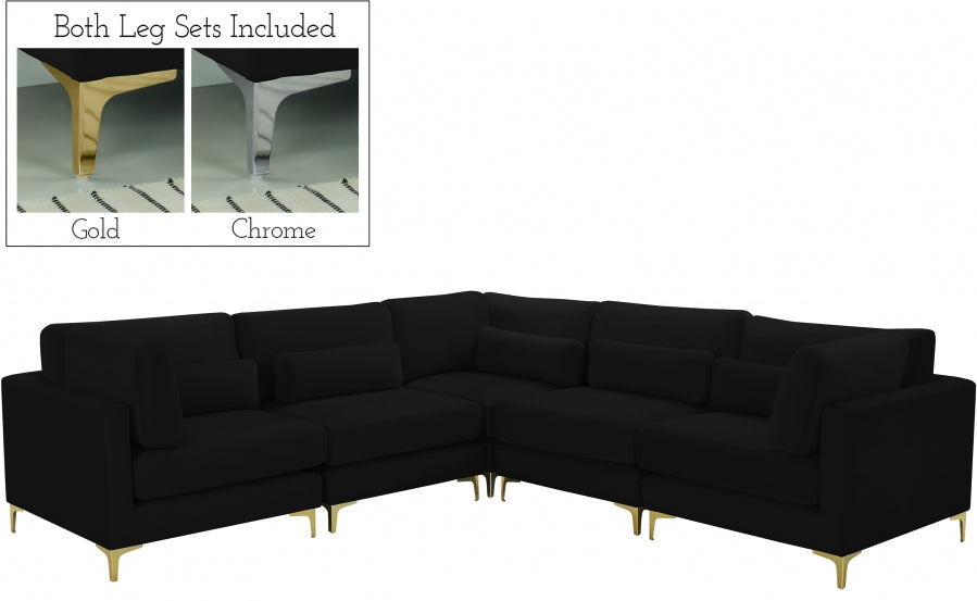 Sectionnel modulaire en velours Julia