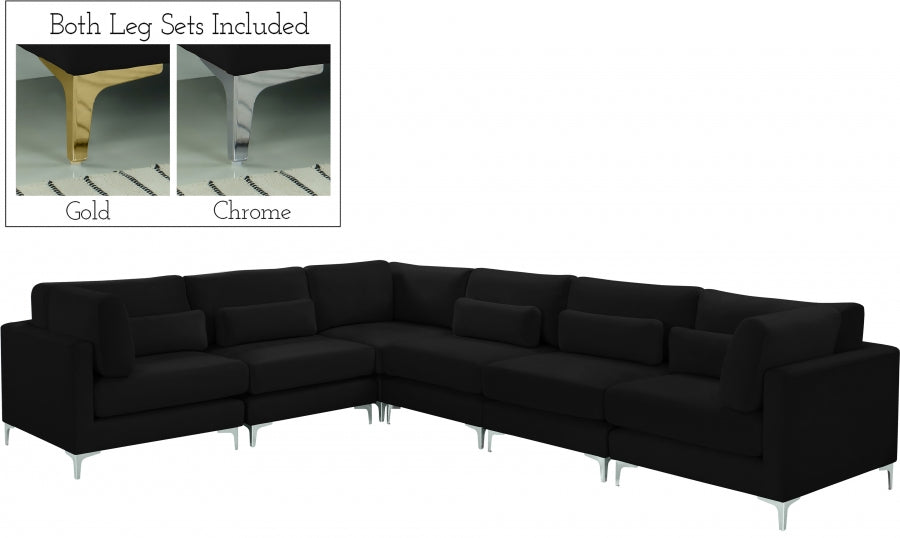 Sectionnel modulaire en velours Julia
