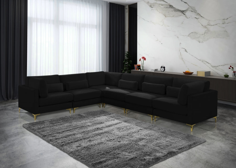 Sectionnel modulaire en velours Julia