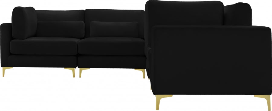 Sectionnel modulaire en velours Julia