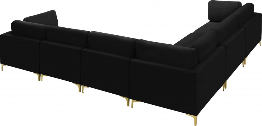 Sectionnel modulaire en velours Julia