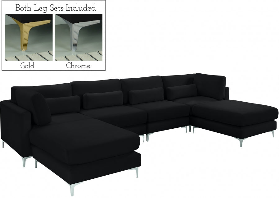 Sectionnel réversible modulaire en velours Julia