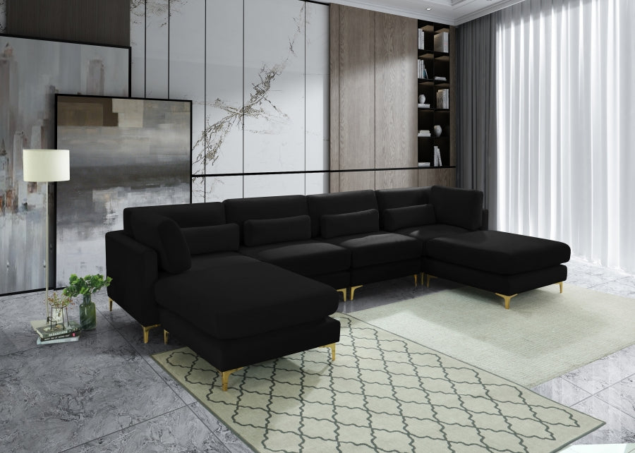 Sectionnel réversible modulaire en velours Julia