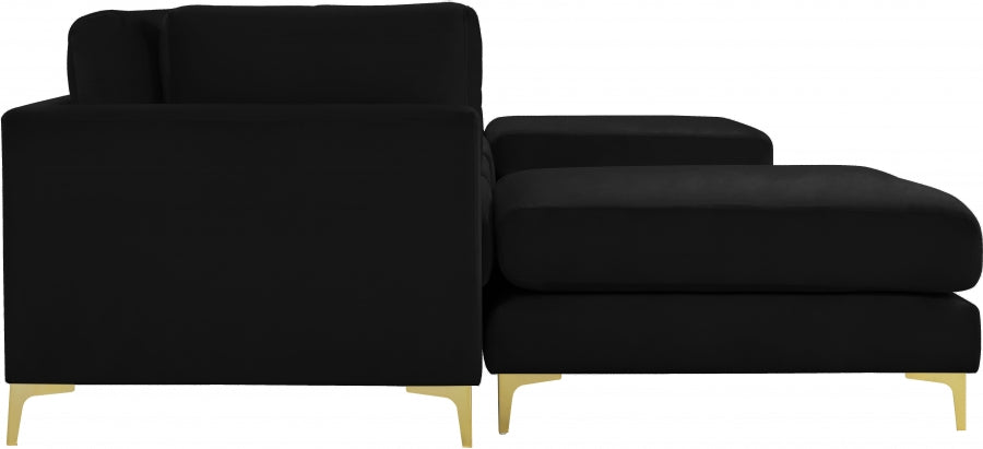 Sectionnel réversible modulaire en velours Julia