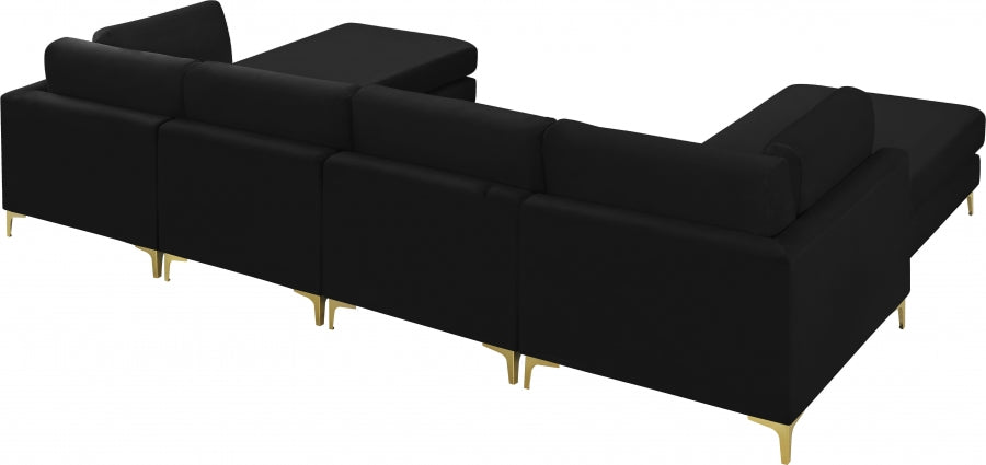 Sectionnel réversible modulaire en velours Julia