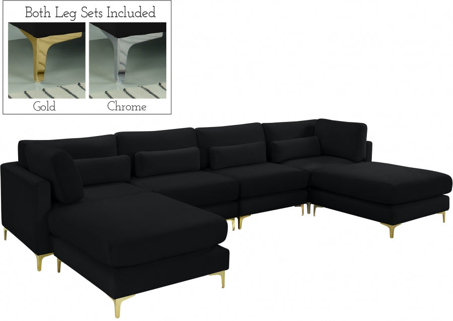 Sectionnel réversible modulaire en velours Julia