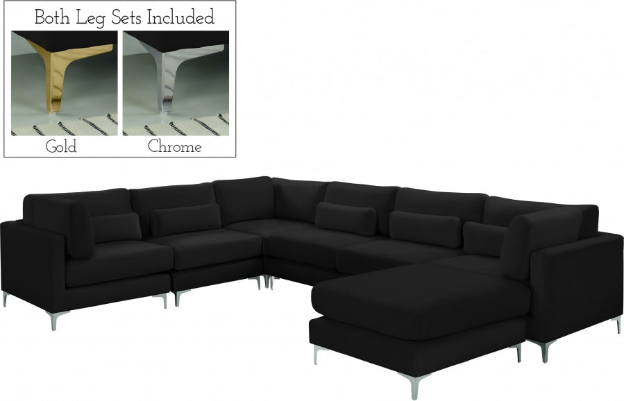 Sectionnel réversible modulaire en velours Julia