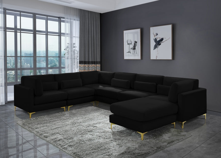 Sectionnel réversible modulaire en velours Julia