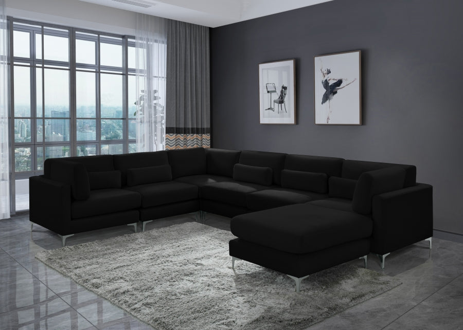 Sectionnel réversible modulaire en velours Julia