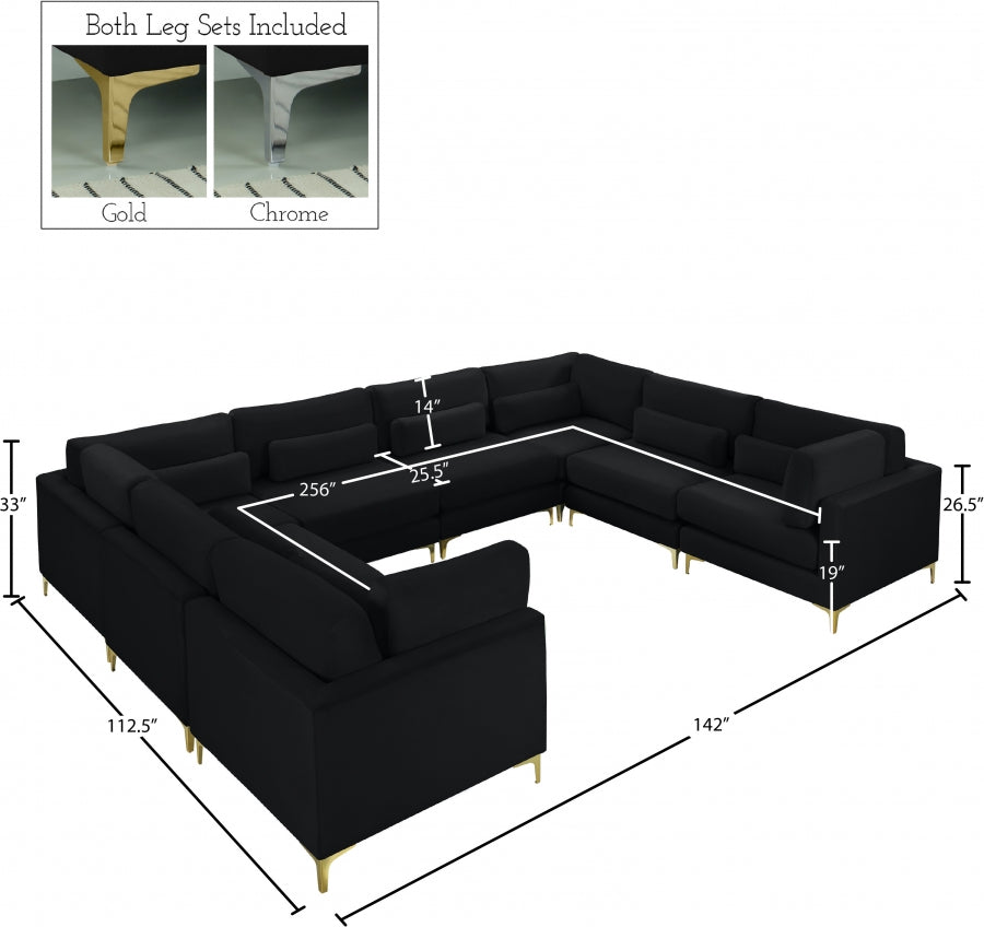Sectionnel modulaire en velours Julia