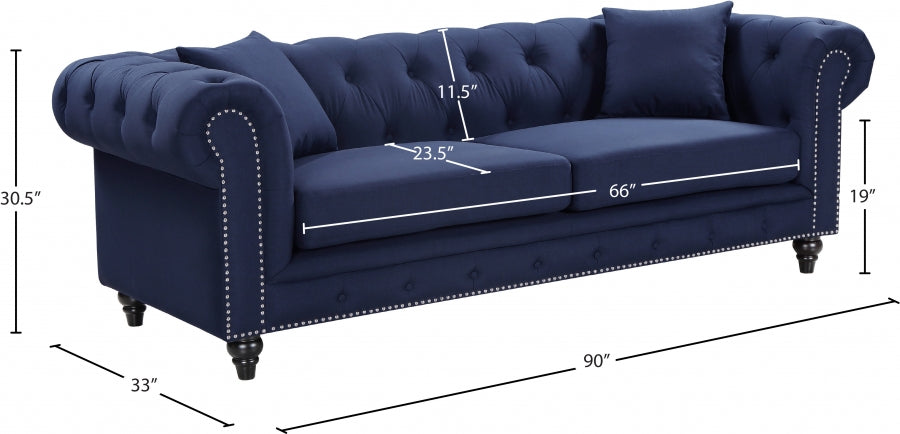 Canapé Chesterfield en lin
