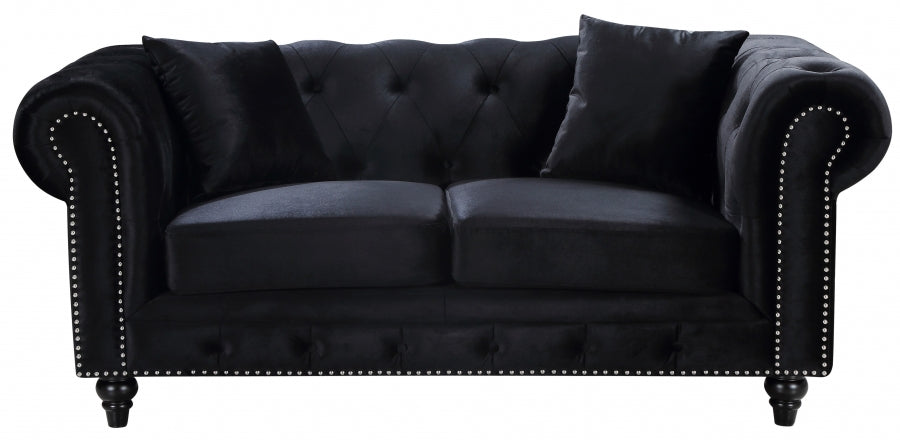 Causeuse en velours Chesterfield