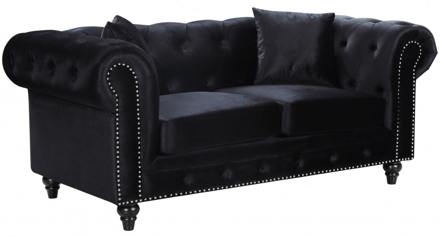 Causeuse en velours Chesterfield