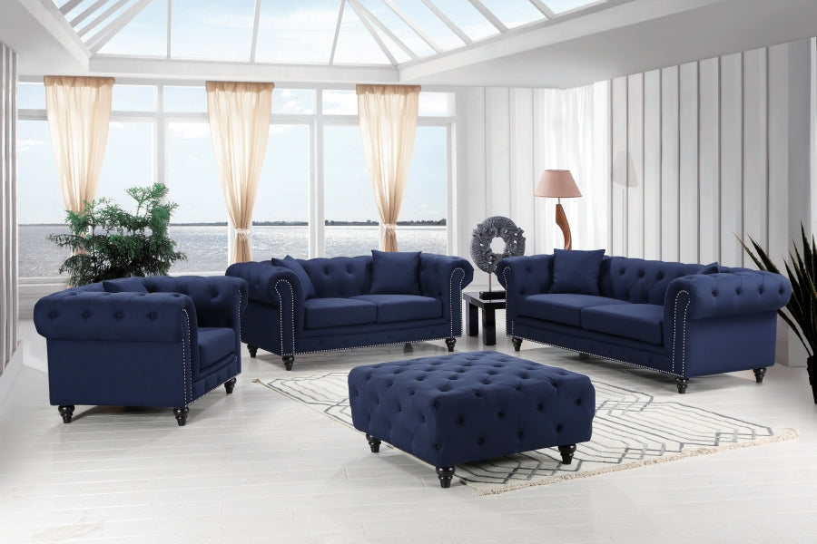 Pouf Chesterfield en lin 