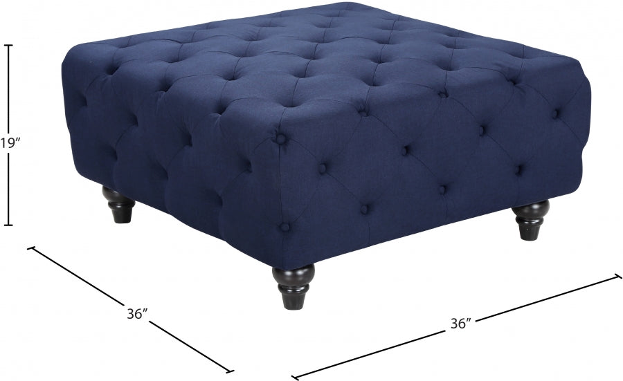 Pouf Chesterfield en lin 