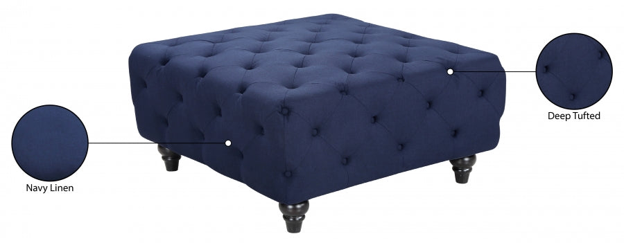 Pouf Chesterfield en lin 