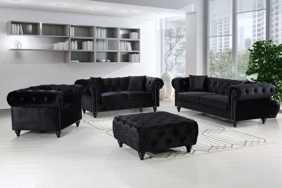 Pouf en velours Sabrina