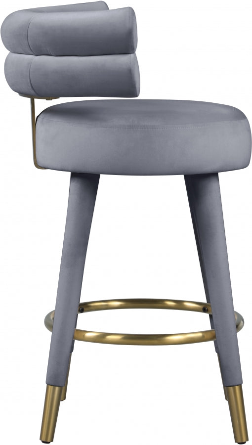 Tabouret de comptoir en velours Fitzroy